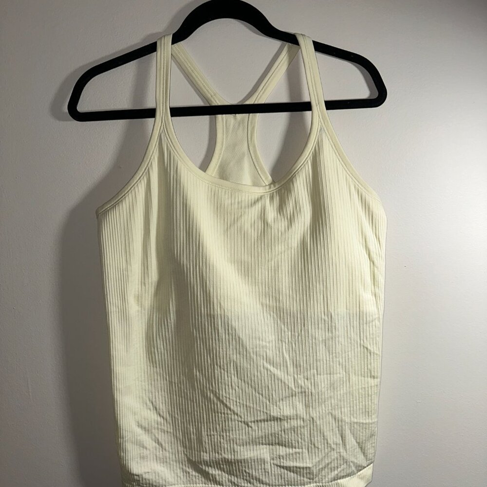 lululemon athletica Cream Ribbed Racerback Tank Top - Picture 2 of 7